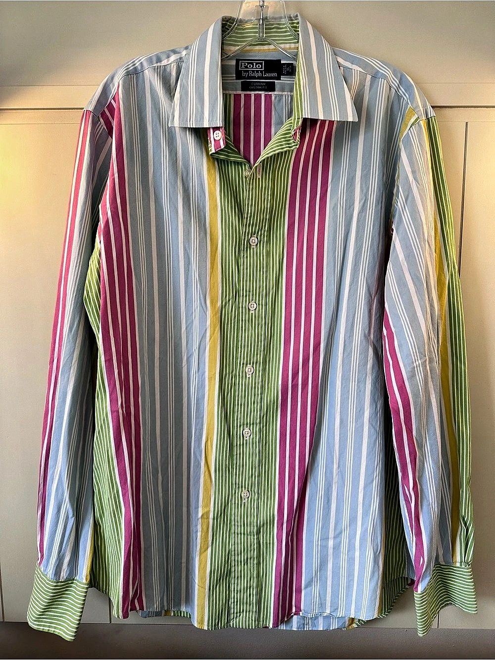 Polo by Ralph Lauren Curham Custom Fit Multi-Stripe Shirt Men's Medium